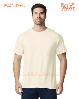 Custom printed premium cotton t-shirt colour natural