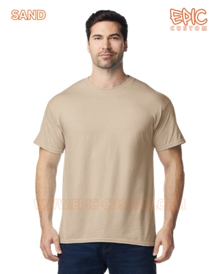Custom printed premium cotton t-shirt colour sand