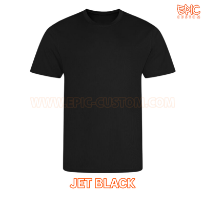 Custom printed sports t-shirt colour jet black
