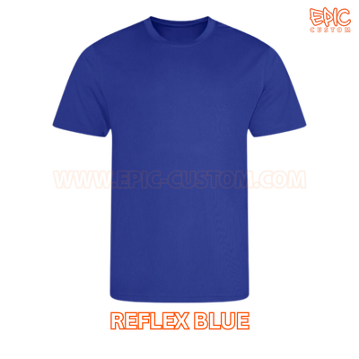 Custom printed sports t-shirt colour reflex blue