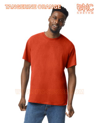 Custom printed premium cotton t-shirt colour tangerine orange