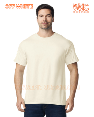 Custom printed premium cotton t-shirt colour off white