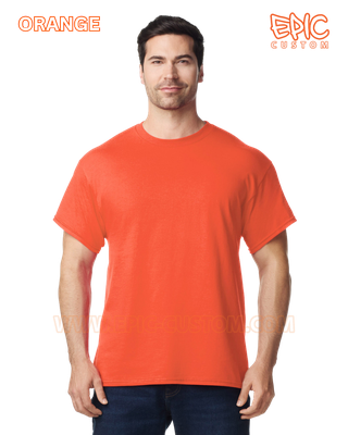 Custom printed premium cotton t-shirt colour orange