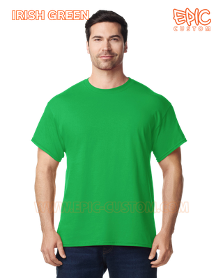 Custom printed premium cotton t-shirt colour irish green