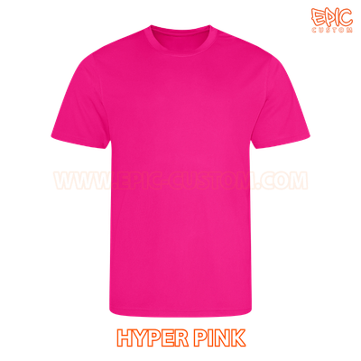 Custom printed youth sports t-shirt colour hyper pink
