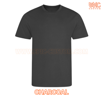 Custom printed sports t-shirt colour charcoal grey