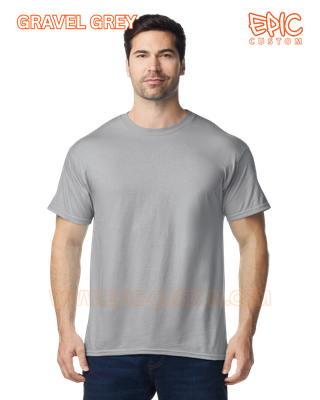 Custom printed premium cotton t-shirt colour gravel grey