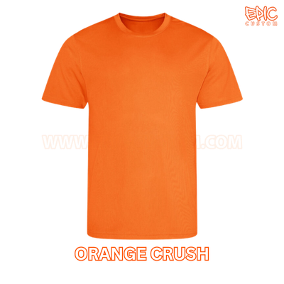 Custom printed sports t-shirt colour orange crush