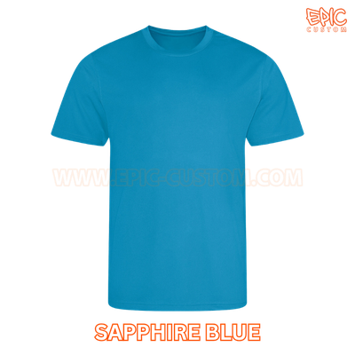 Custom printed kids youth sports t-shirt colour sapphire blue