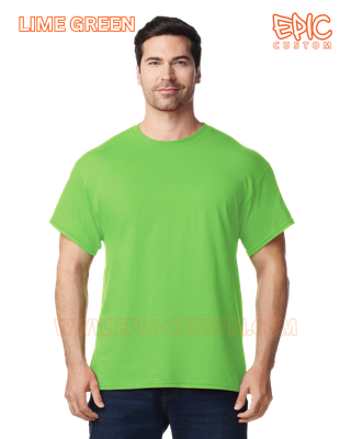 Custom printed premium cotton t-shirt colour lime green