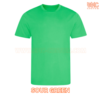 Custom printed sports t-shirt colour sour green