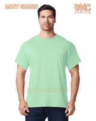 Custom printed premium cotton t-shirt colour mint green