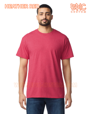 Custom printed premium cotton t-shirt colour heather red