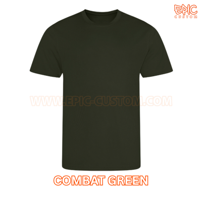 Custom printed sports t-shirt colour combat green