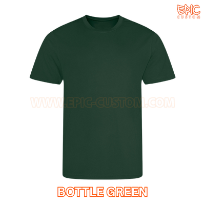 Custom printed youth sports t-shirt colour bottle green