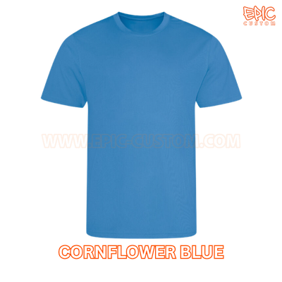 Custom printed sports t-shirt colour cornflower blue