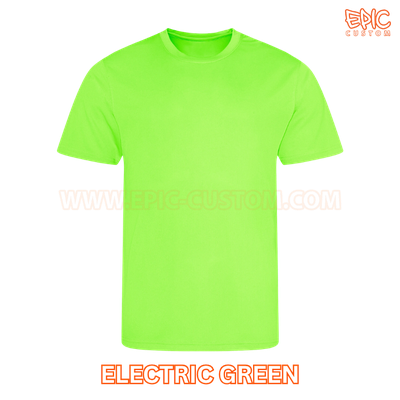 Custom printed youth sports t-shirt colour electric green