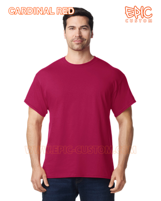 Custom printed premium cotton t-shirt colour cardinal red