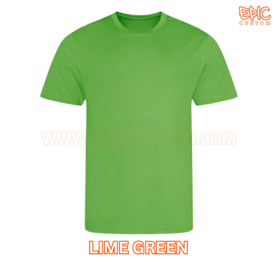 Custom printed sports t-shirt colour lime green
