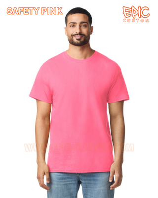 Custom printed event t-shirt colour safety pink