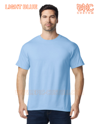 Custom printed premium cotton t-shirt colour light blue