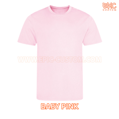 Custom printed sports t-shirt colour baby pink