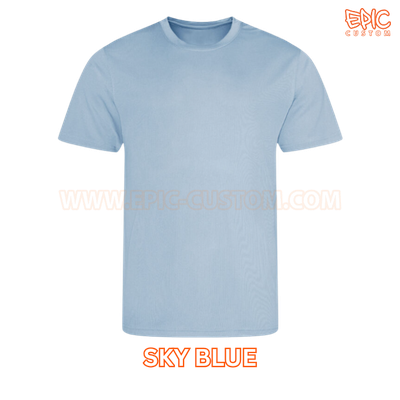 Custom printed sports t-shirt colour sky blue
