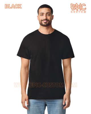 custom printed event t-shirts black front view