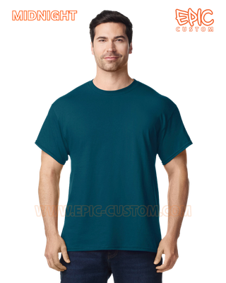 Custom printed premium cotton t-shirt colour midnight blue