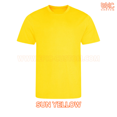 Custom printed sports t-shirt colour sun yellow