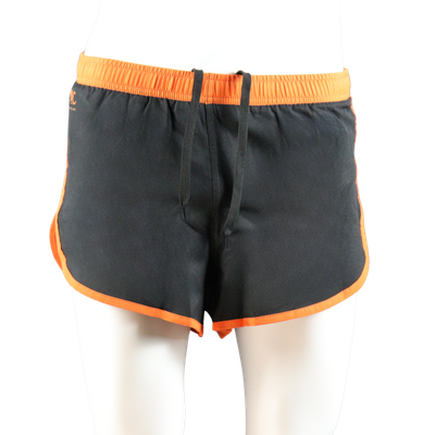 Custom printed performance running shorts front view with lightweight breathable race fit.