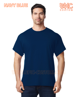 Custom printed premium cotton t-shirt colour navy blue