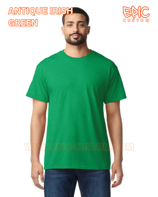 Custom printed premium cotton t-shirt colour antique irish green