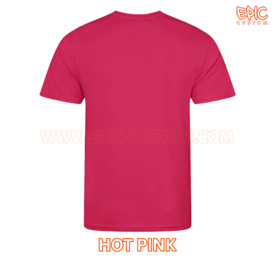 Custom printed sports t-shirt colour hot pink