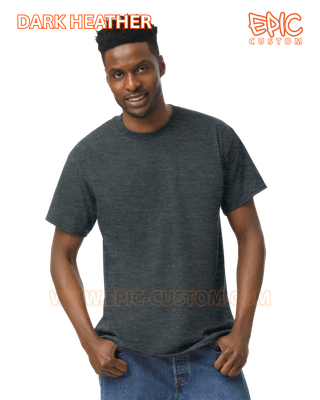 Custom printed premium cotton t-shirt colour dark heather