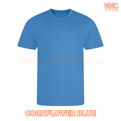 Custom printed youth sports t-shirt colour cornflower blue