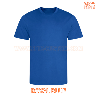 Custom printed youth sports t-shirt colour royal blue