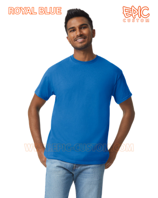 Custom printed premium cotton t-shirt colour royal blue