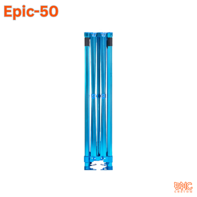 Epic 50 anodised blue custom gazebo frames with heavy-duty aluminium construction and 5-year frame warranty.