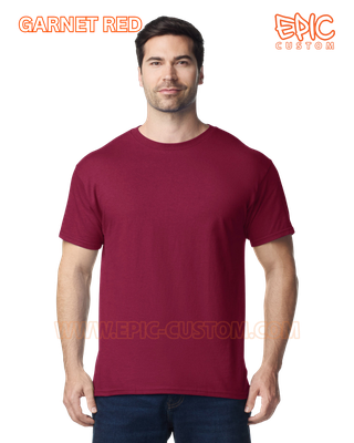 Custom printed premium cotton t-shirt colour garnet red