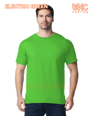 Custom printed premium cotton t-shirt colour electric green