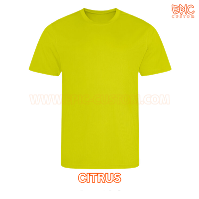 Custom printed sports t-shirt colour citrus