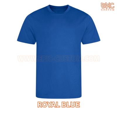 Custom printed sports t-shirt colour royal blue