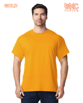Custom printed premium cotton t-shirt colour gold