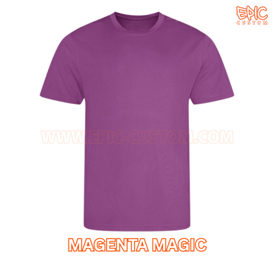 Custom printed sports t-shirt colour magenta magic
