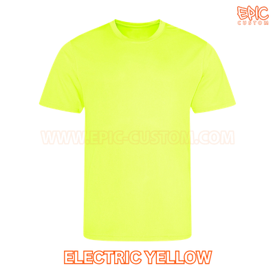 Custom printed youth sports t-shirt colour electric yellow