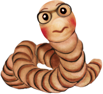 ver - animal rampant - animaux - smiley émoticône émoji cartoon clipart illustration - artémotic