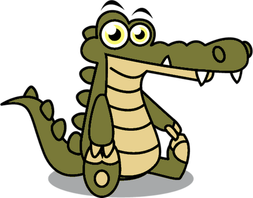 crocodile - animal rampant - animaux - smiley émoticône émoji cartoon clipart illustration - artémotic