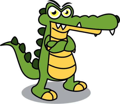 crocodile - animal rampant - animaux - smiley émoticône émoji cartoon clipart illustration - artémotic