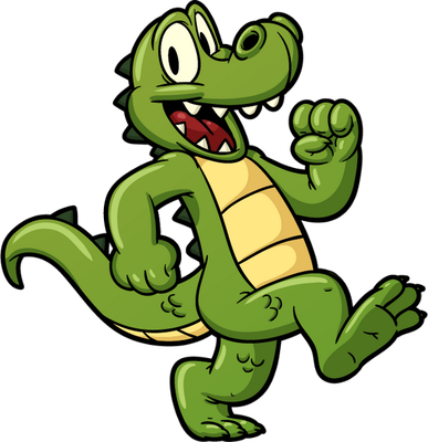 crocodile - animal rampant - animaux - smiley émoticône émoji cartoon clipart illustration - artémotic